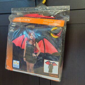 Adult Inflatable Devil Wings Costume  - Red and Black - One Size NWT